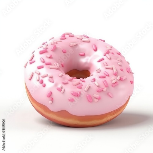 donut isolated on white background, generative ai