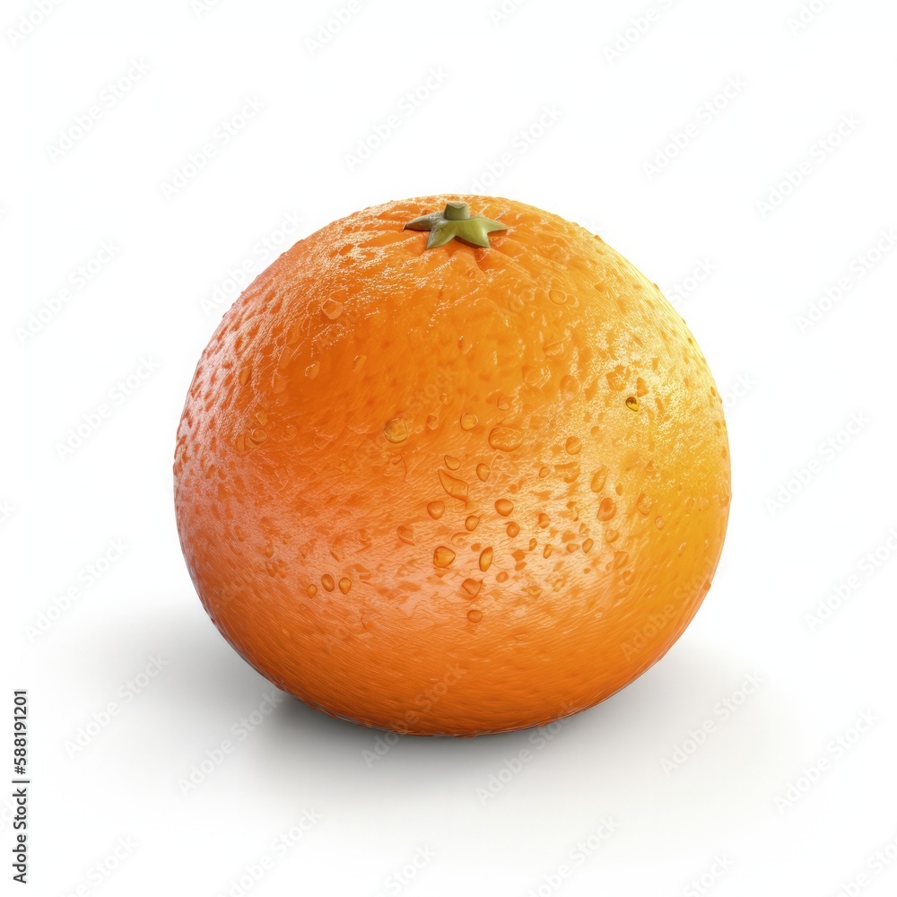orange fruit 3d, isolated on white background, generative ai orange fruit 3d, isolated on white background, generative ai