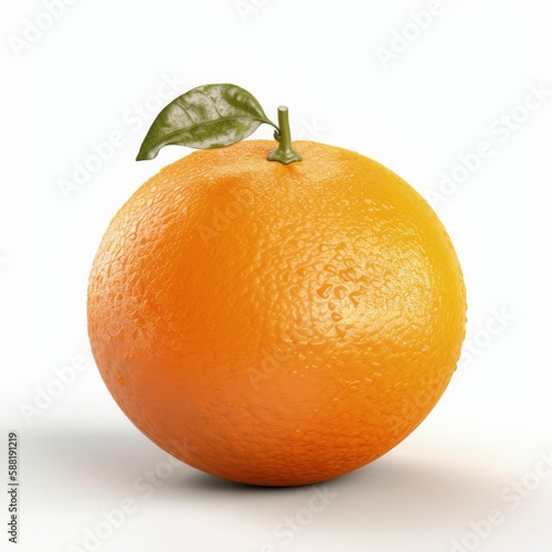orange fruit 3d, isolated on white background, generative ai