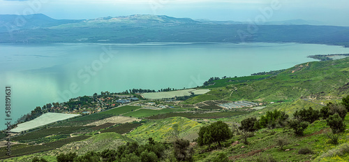 View from the top of the Kinneret lake from the side of kfar Haruv