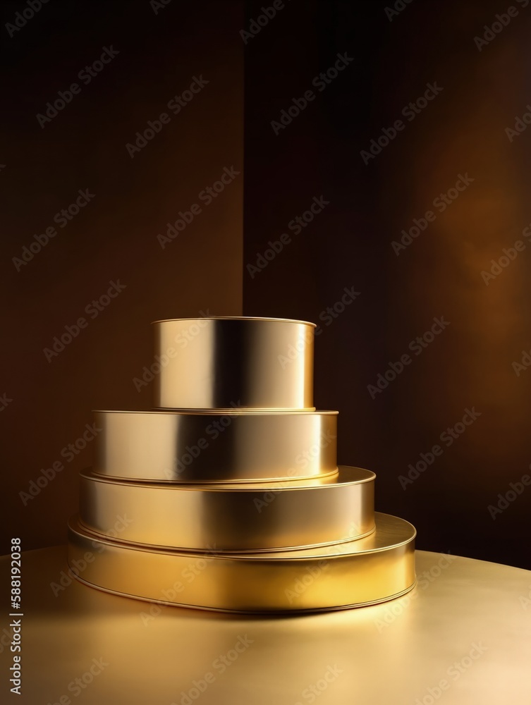 Gold podium product advertising, generative ai Gold podium product advertising, generative ai