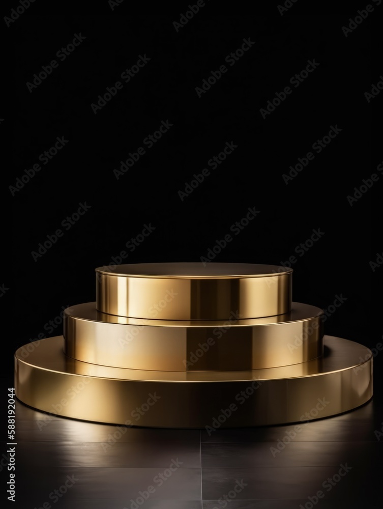 Gold podium product advertising, generative ai Gold podium product advertising, generative ai