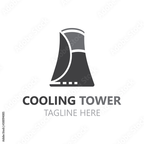 Cooling Tower logo image design, energy industry station vector