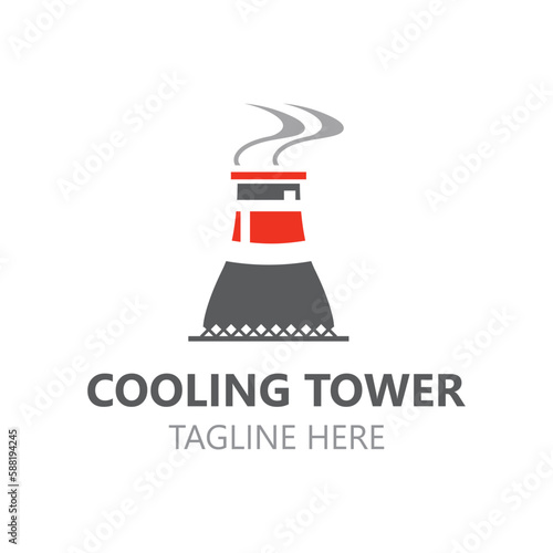 Cooling Tower logo image design, energy industry station vector