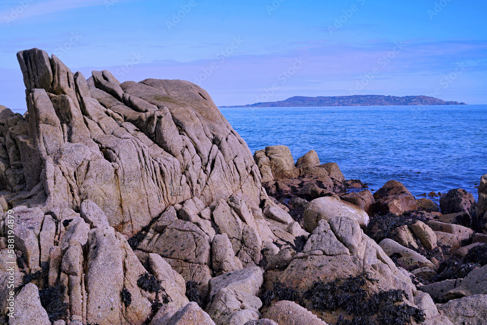Rock formations on the coast at Sandycove, Ireland