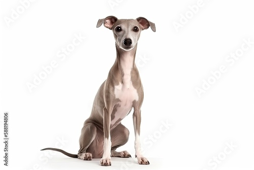 Italian Greyhound dog isolated on white background. Generative AI