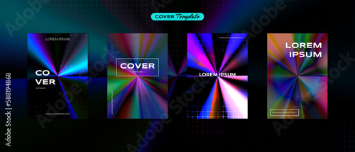 Cover design futuristic 80s retro oasis squad vibrant back to the future theme collection vector background for flyers, banners, posters, invitations, gift cards, brochures