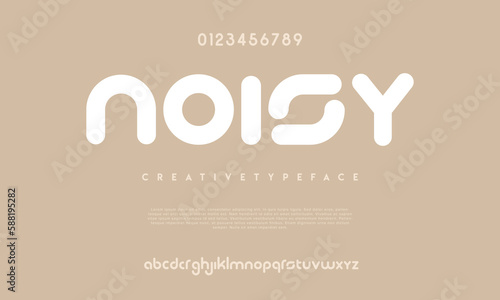 Noisy modern abstract digital alphabet font. Minimal technology typography, Creative urban sport fashion futuristic font and with numbers. vector illustration