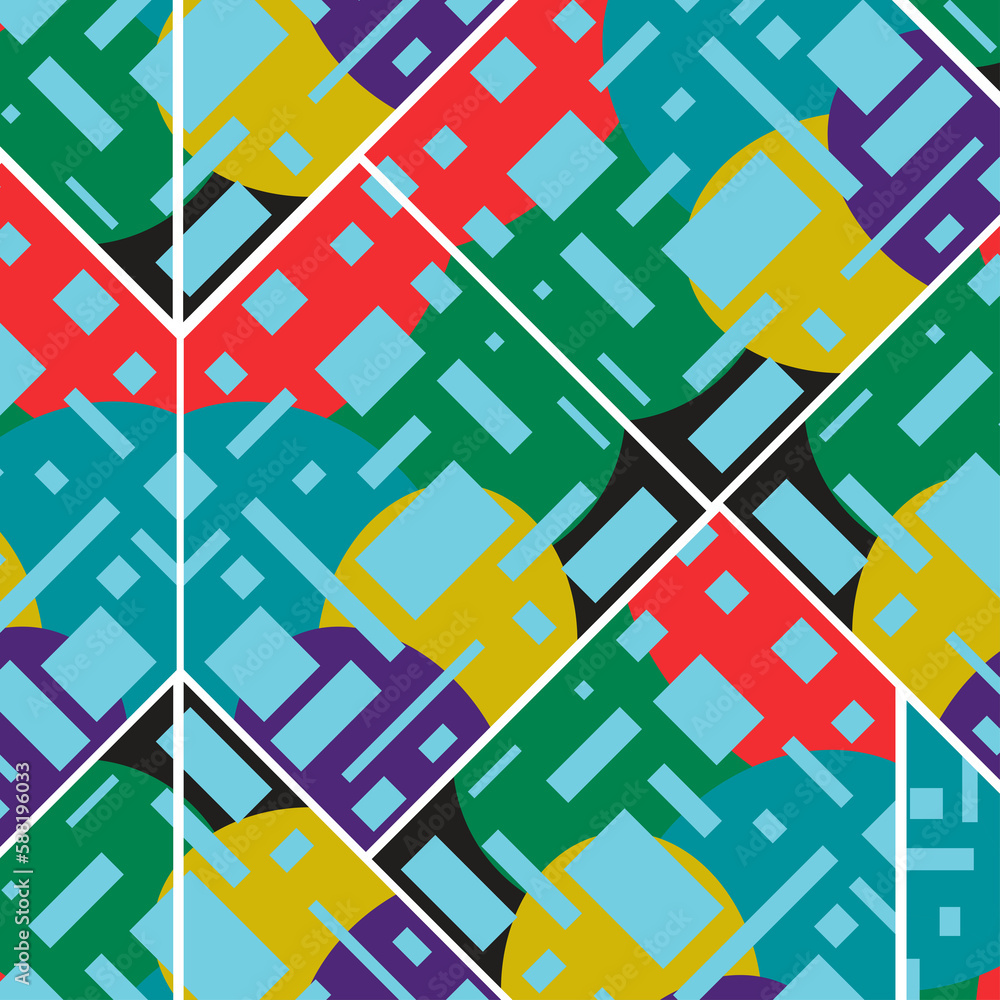 Seamless pattern with abstract geometric shapes. Vector illustration. Eps 10.