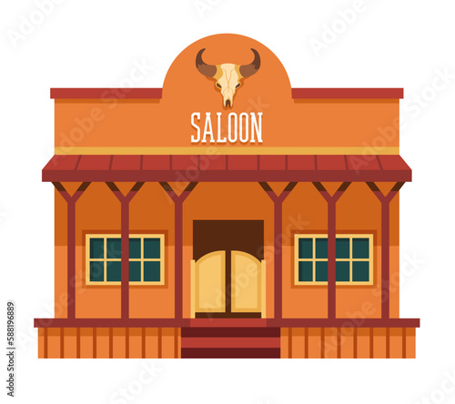 Saloon from American western, architecture style