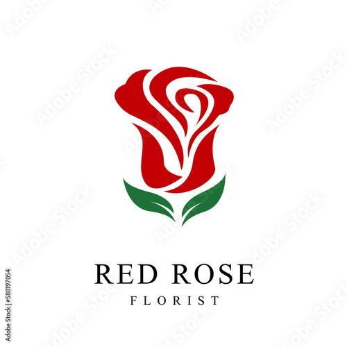 Rose flower logo vector design. female and beauty emblem for your business.