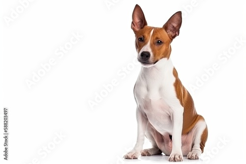 Basenji dog isolated on white background. Generative AI