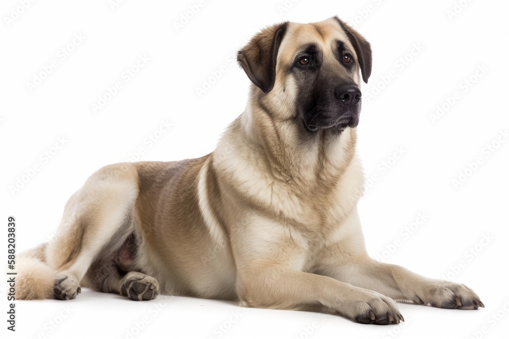 Anatolian Shepherd dog isolated on white background. Generative AI Anatolian Shepherd dog isolated on white background. Generative AI