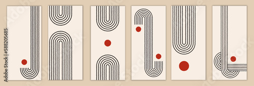 abstract set of  boho geometric posters phone backgrounds for stories and social media posts minimal assets templates and prints 