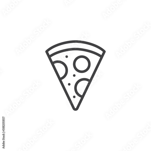 Pizza slice line icon