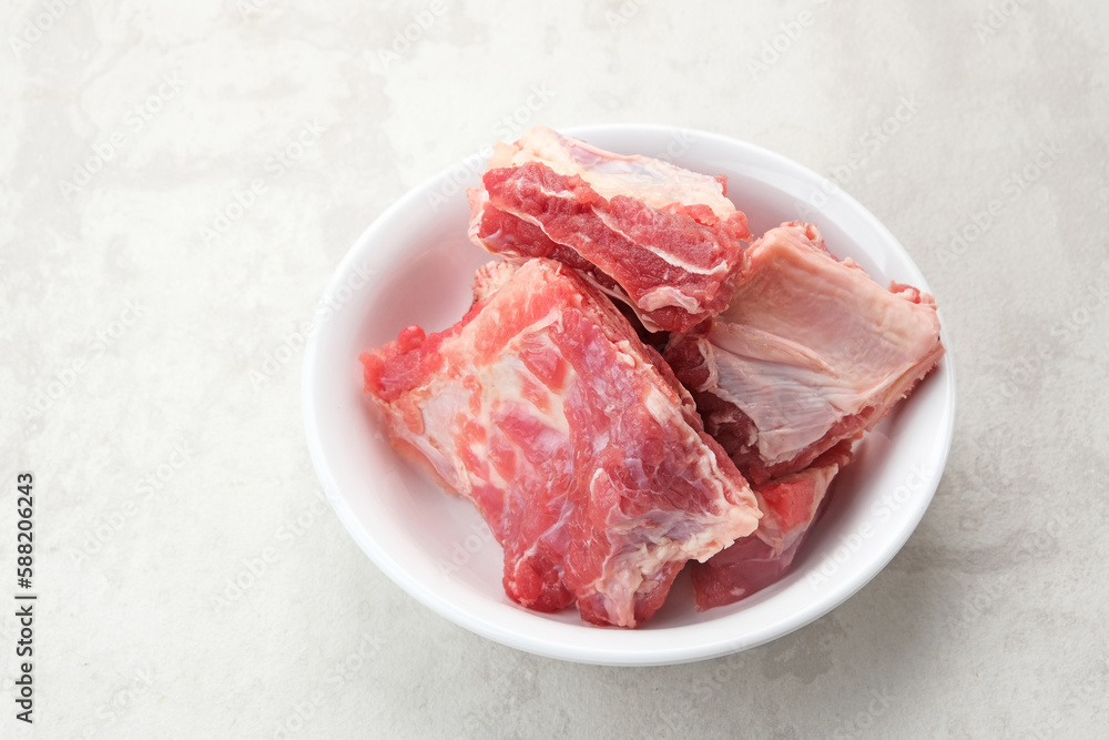 Raw beef ribs (daging iga sapi), food preparation.
Raw beef ribs (daging iga sapi), food preparation.