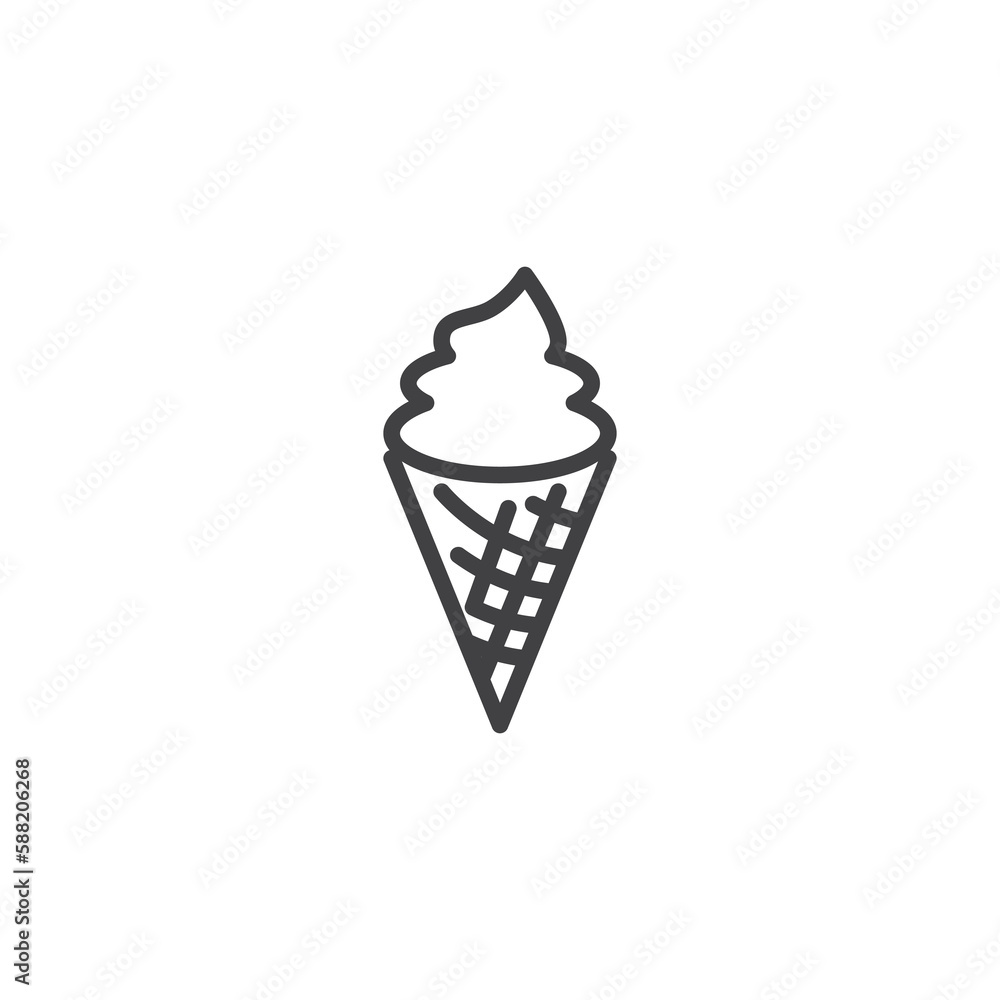 Ice cream cone line icon