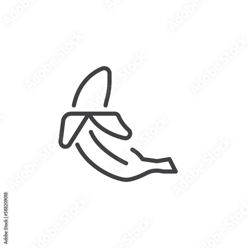 Peeled banana line icon