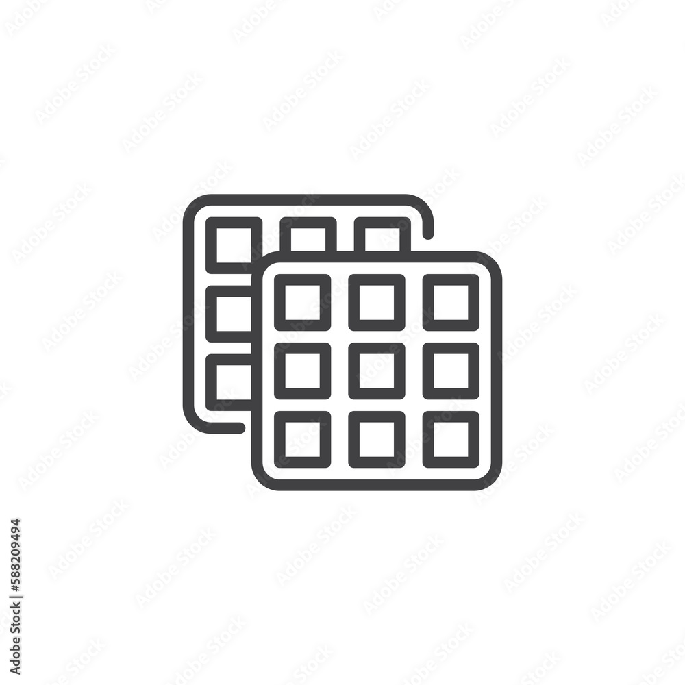 Classic waffles line icon Classic waffles line icon