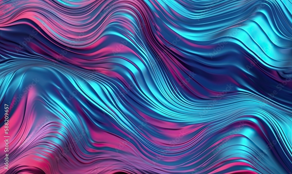 Holographic background texture design of neon iridescent wrinkled blue foil surface. 80s or 90s neon colors in wrinkled gradient foil pastel background, Generative AI Holographic background texture design of neon iridescent wrinkled blue foil surface. 80s or 90s neon colors in wrinkled gradient foil pastel background, Generative AI