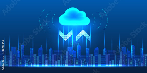Smart technology for data storage and data transmission is a popular future system used in digital cities. by working through the cloud system It is a network that sends data all over the world.