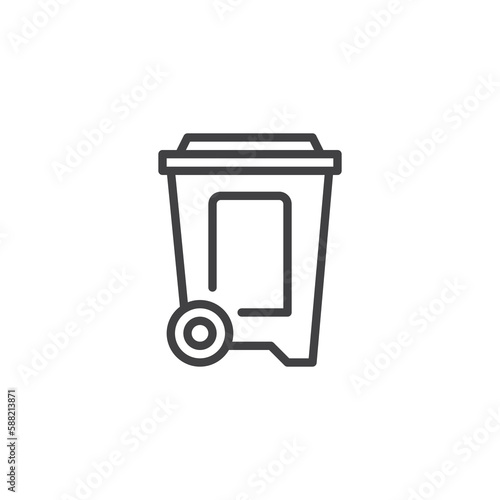 Wheelie bin line icon