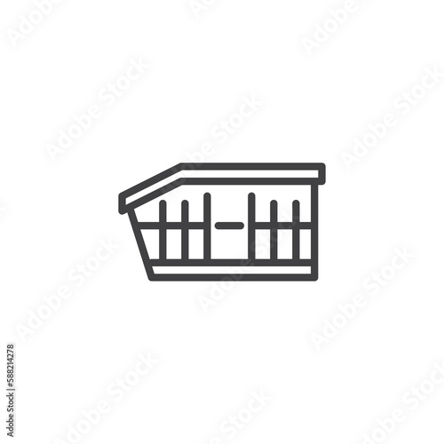 Rubbish tank line icon