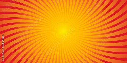 Abstract background with rays. Yellow and orange sun rays sunburst pattern background. abstract comic colorful vintage background. yellow pop art cartoon style  sunlight  sunburst background.