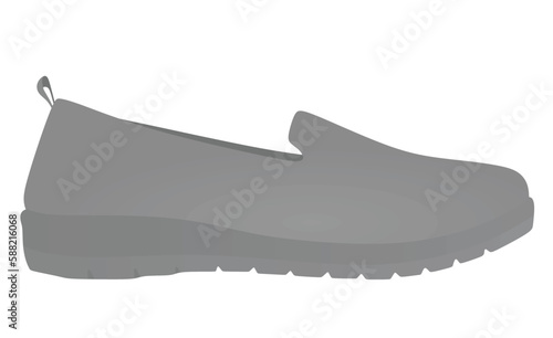 Grey loafer shoes. vector illustration