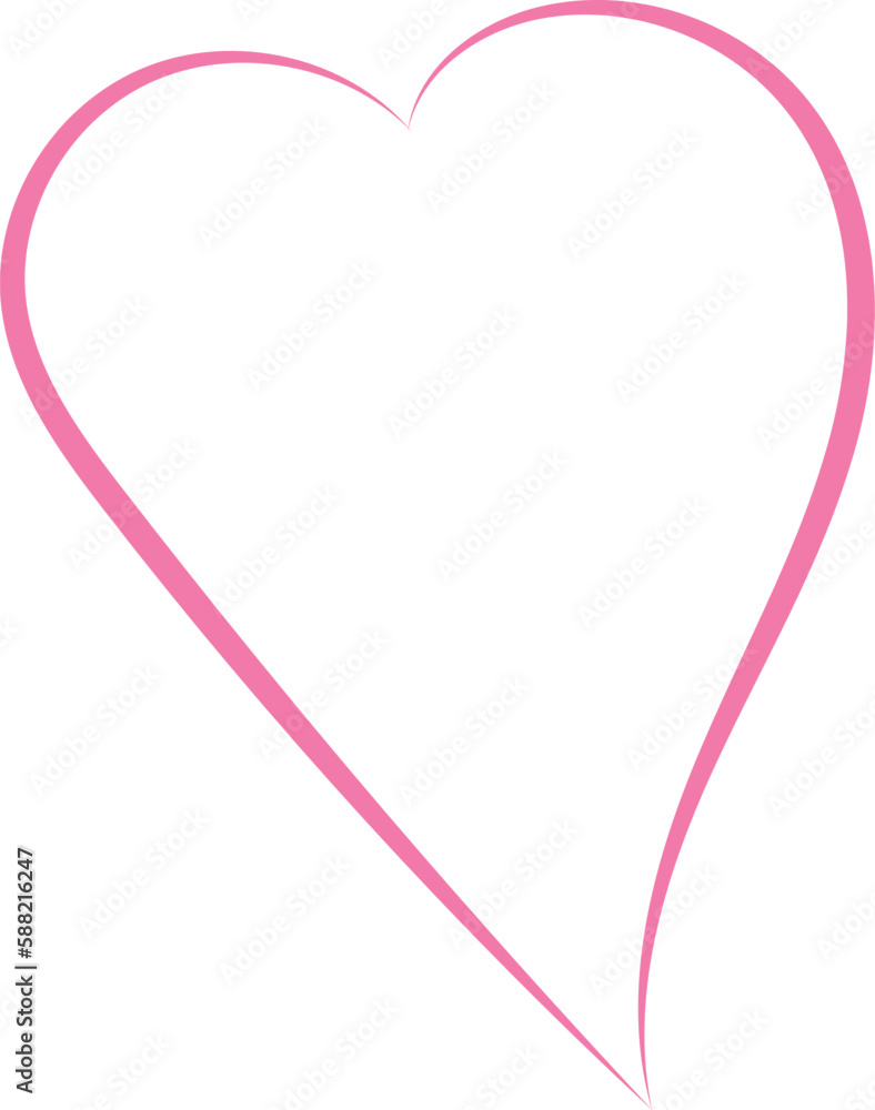 Hand drawn heart. Handdrawn marker heart isolated on white background. Vector illustration for graphic design