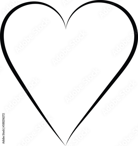 Hand drawn heart. Handdrawn marker heart isolated on white background. Vector illustration for graphic design