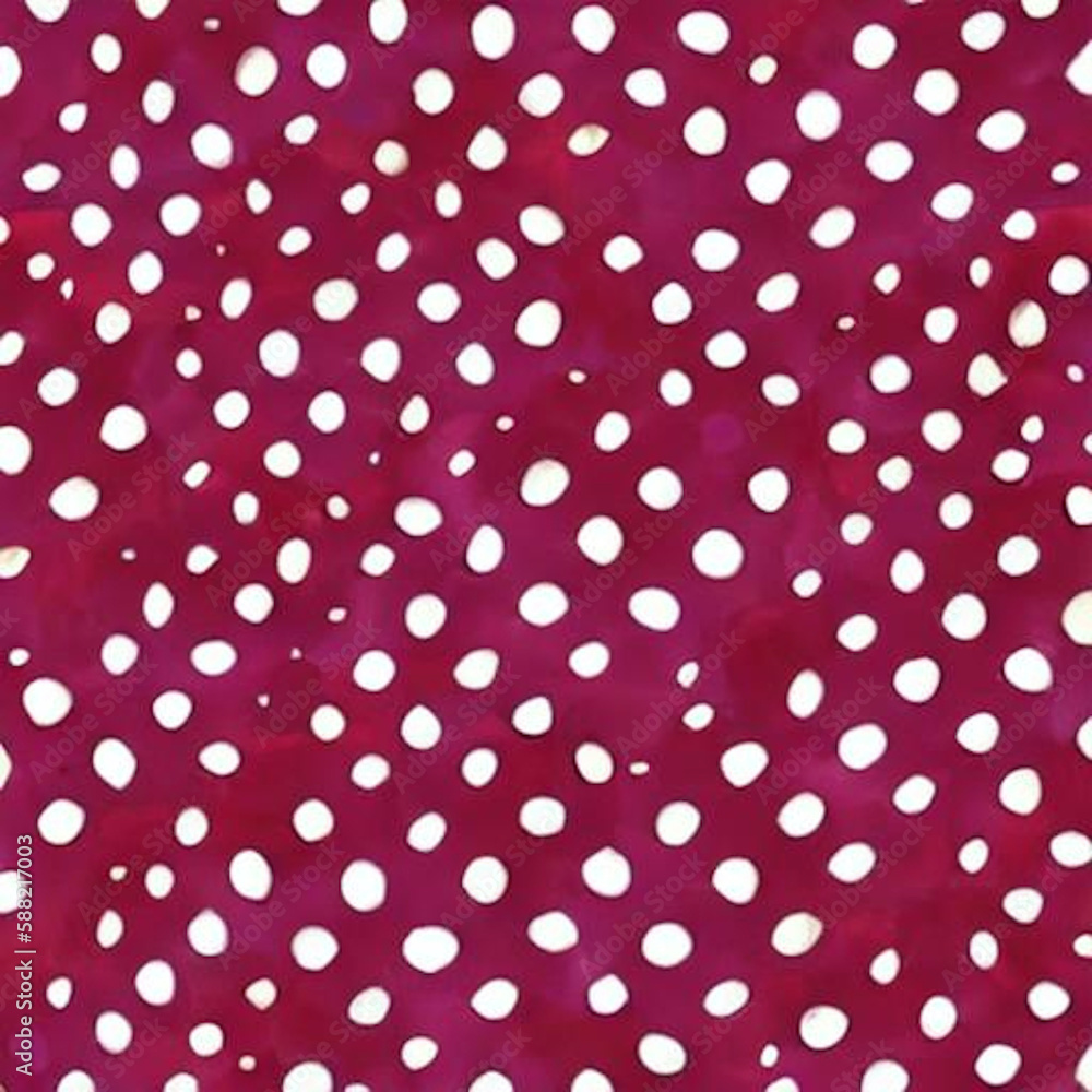 generative ai, watercolor polka pattern, white on red