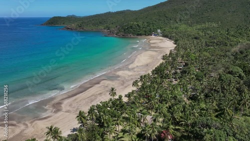 Nagtabon Big Paradise Beach On Palawan Island, Aerial View photo