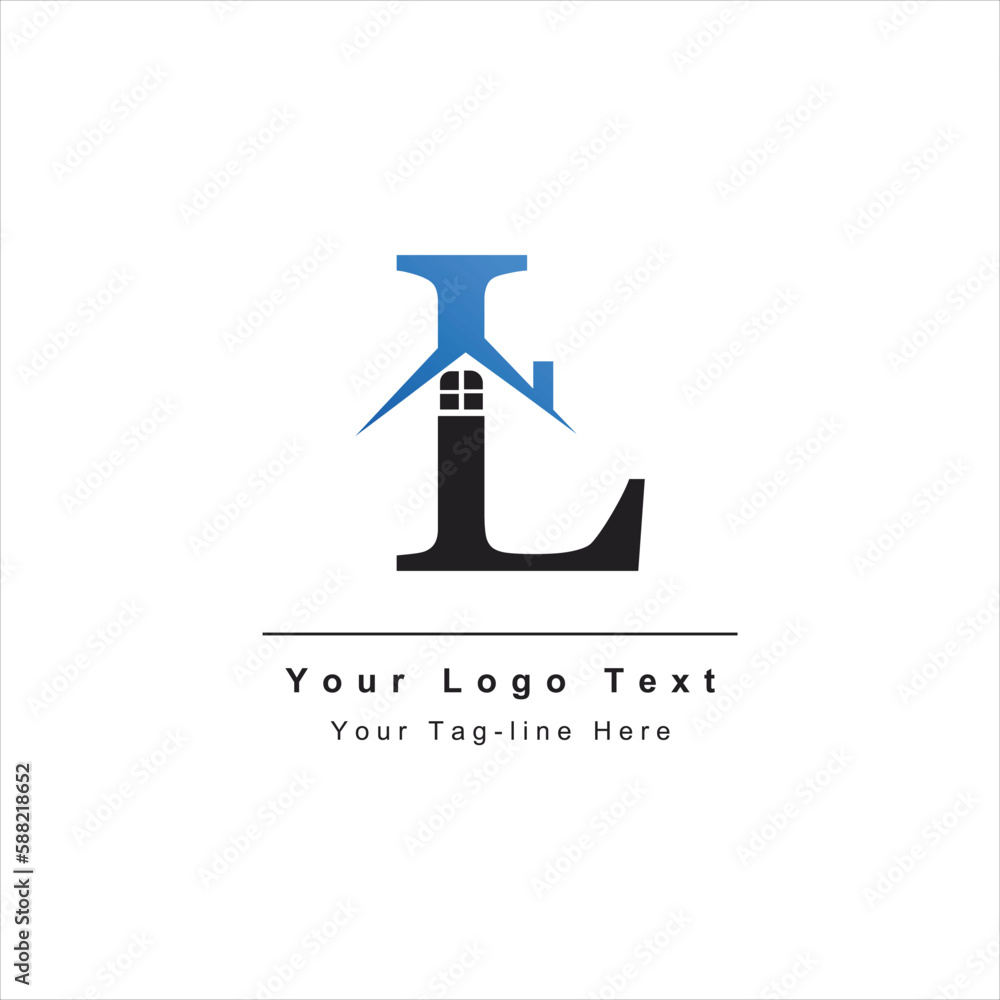 initial L with roof house logo combination initial L with roof house logo combination