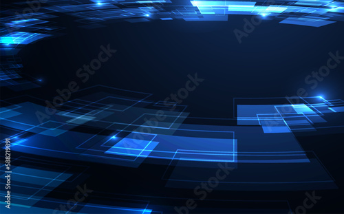 Abstract futuristic blue template design of artwork decorative style. Geometric pattern with of new design decorative background.