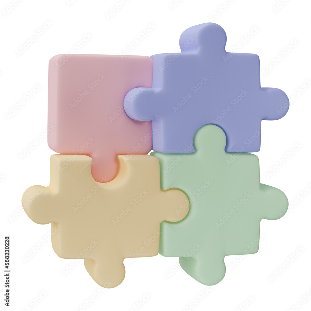 3D jigsaw puzzle pieces isolated on transparent background. Problem-solving, business connecting, cooperation, partnership concept. 3D jigsaw puzzle pieces isolated on transparent background. Problem-solving, business connecting, cooperation, partnership concept.