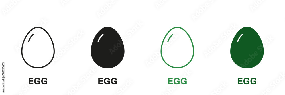 Egg Line and Silhouette Icon Set. Healthy Breakfast Green and Black Pictogram. Protein Diet, Eggshell Symbol Collection on White Background. Nutrition Sign. Isolated Vector Illustration Egg Line and Silhouette Icon Set. Healthy Breakfast Green and Black Pictogram. Protein Diet, Eggshell Symbol Collection on White Background. Nutrition Sign. Isolated Vector Illustration