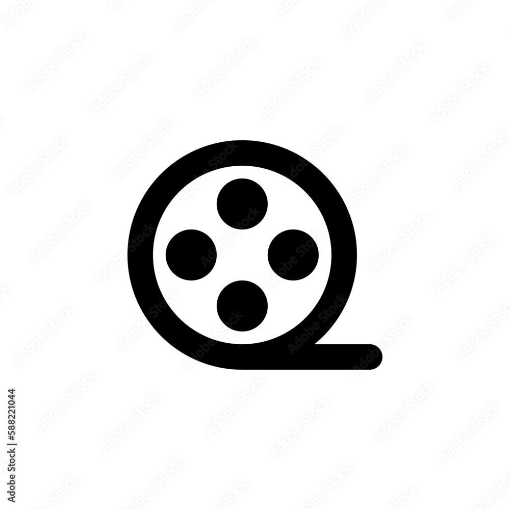 Video camera film tape, line web or mobile interface vector icon