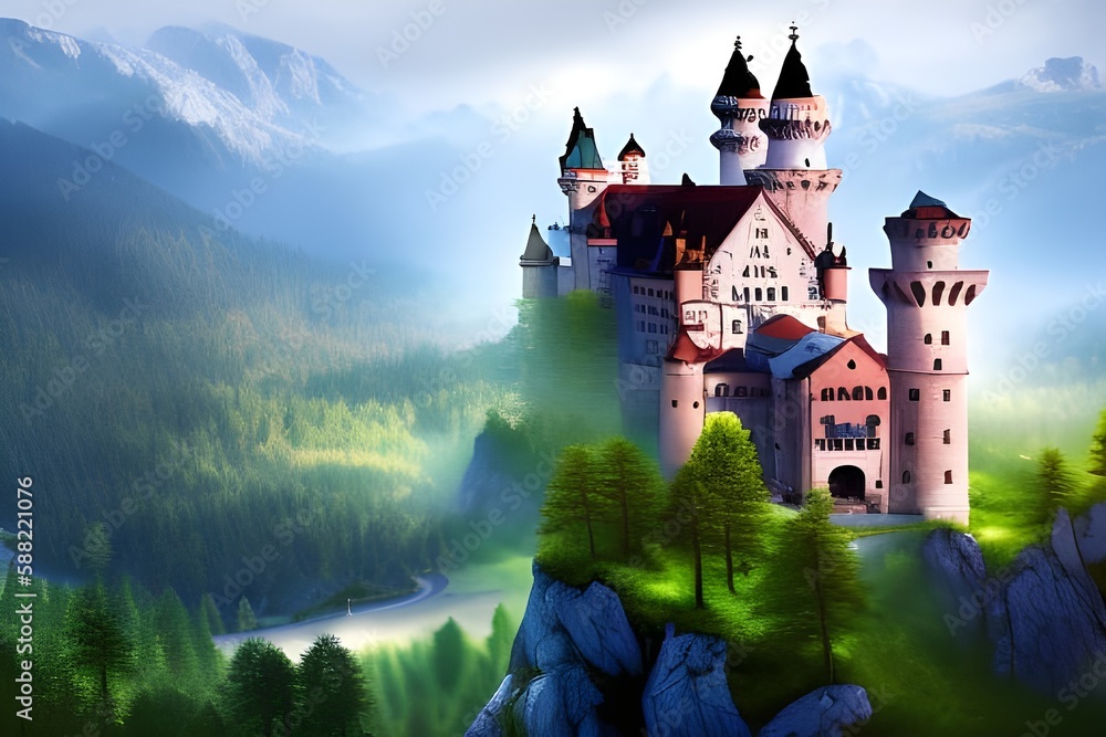 Fairy Tale Castle in the Mountains