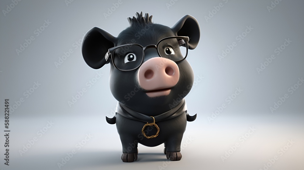 Black cartoon pig Black cartoon pig