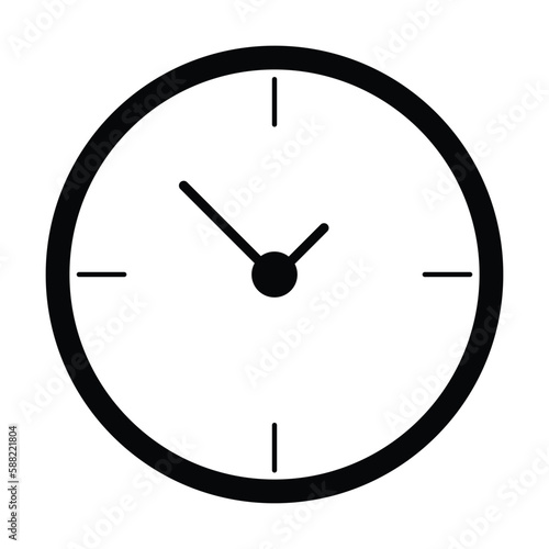clock flat icon, clock vector, time illustration