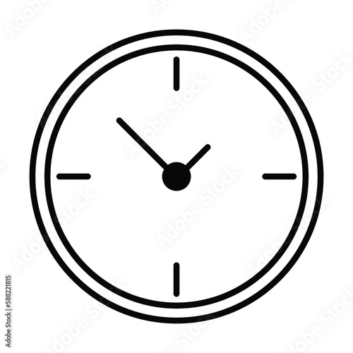 clock flat icon, clock vector, time illustration