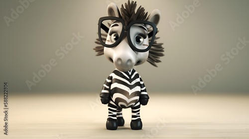 Black cartoon zebra