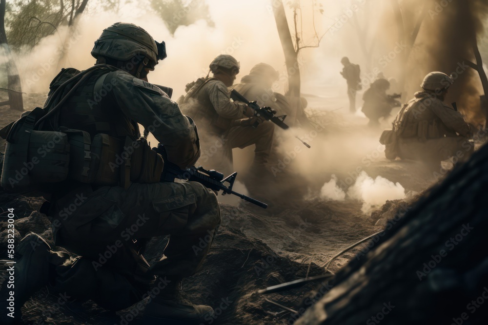 U.S. marines in action, generative AI U.S. marines in action, generative AI