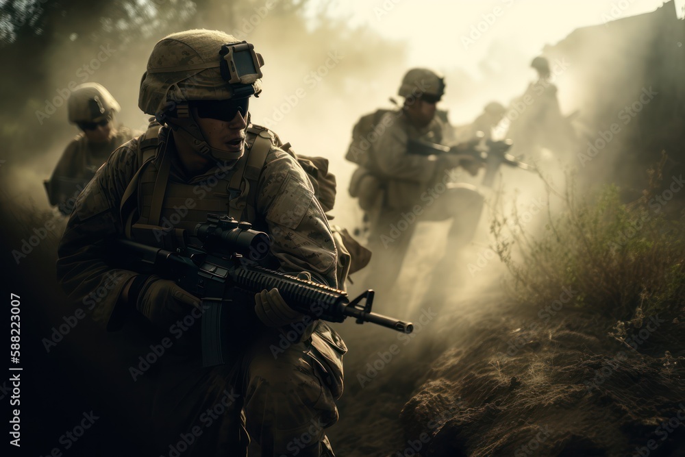 U.S. marines in action, generative AI U.S. marines in action, generative AI