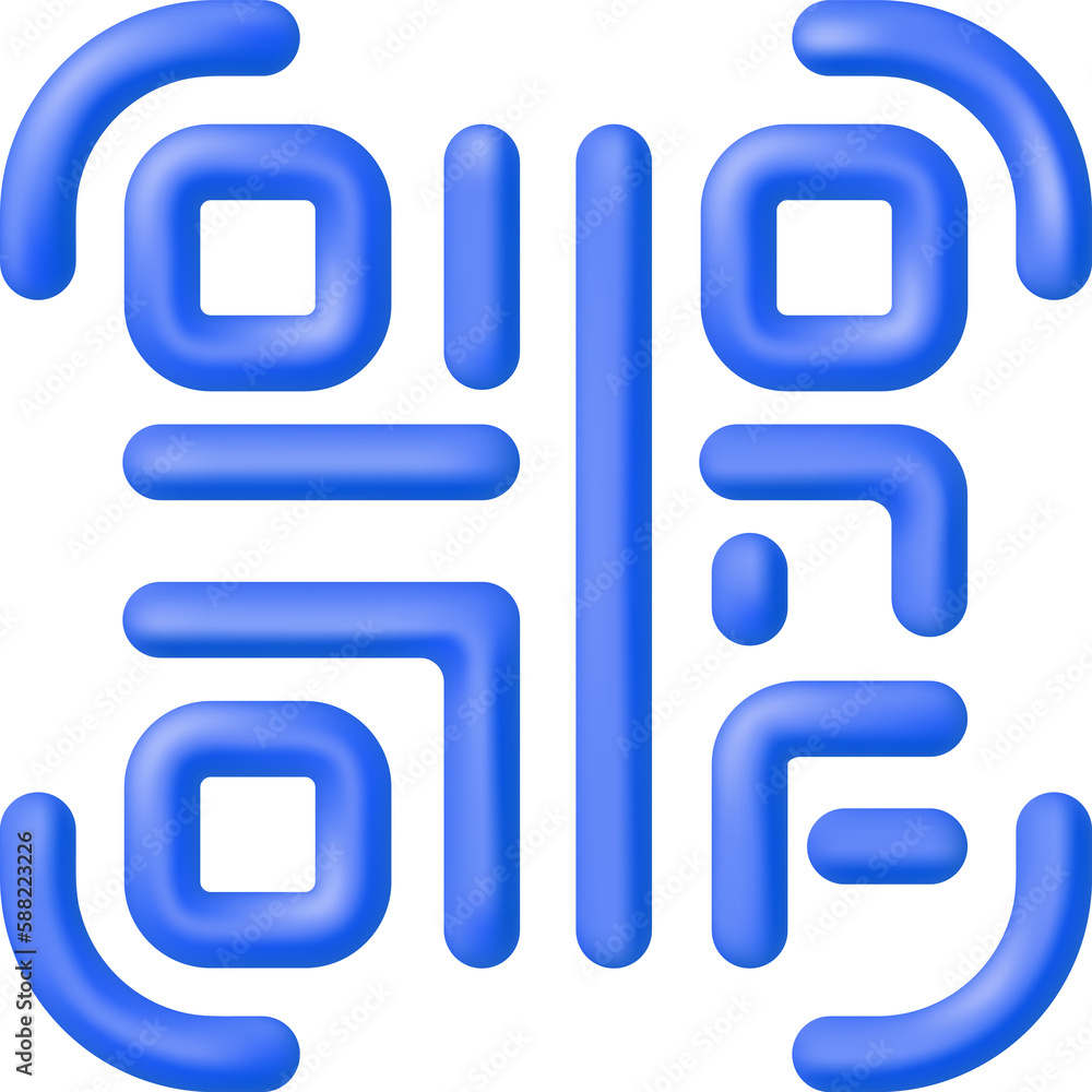 3d QR Code Icon 3d QR Code Icon