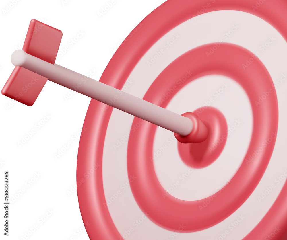 3D Target with Arrow in Center Icon 3D Target with Arrow in Center Icon
