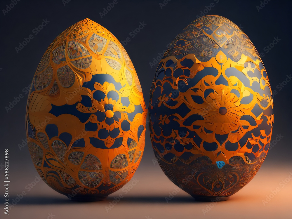 golden easter eggs with pattern golden easter eggs with pattern
