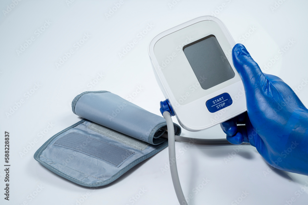 Doctor using blood pressure Doctor using blood pressure