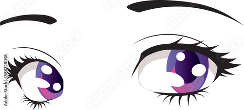 Purple anime female eyes